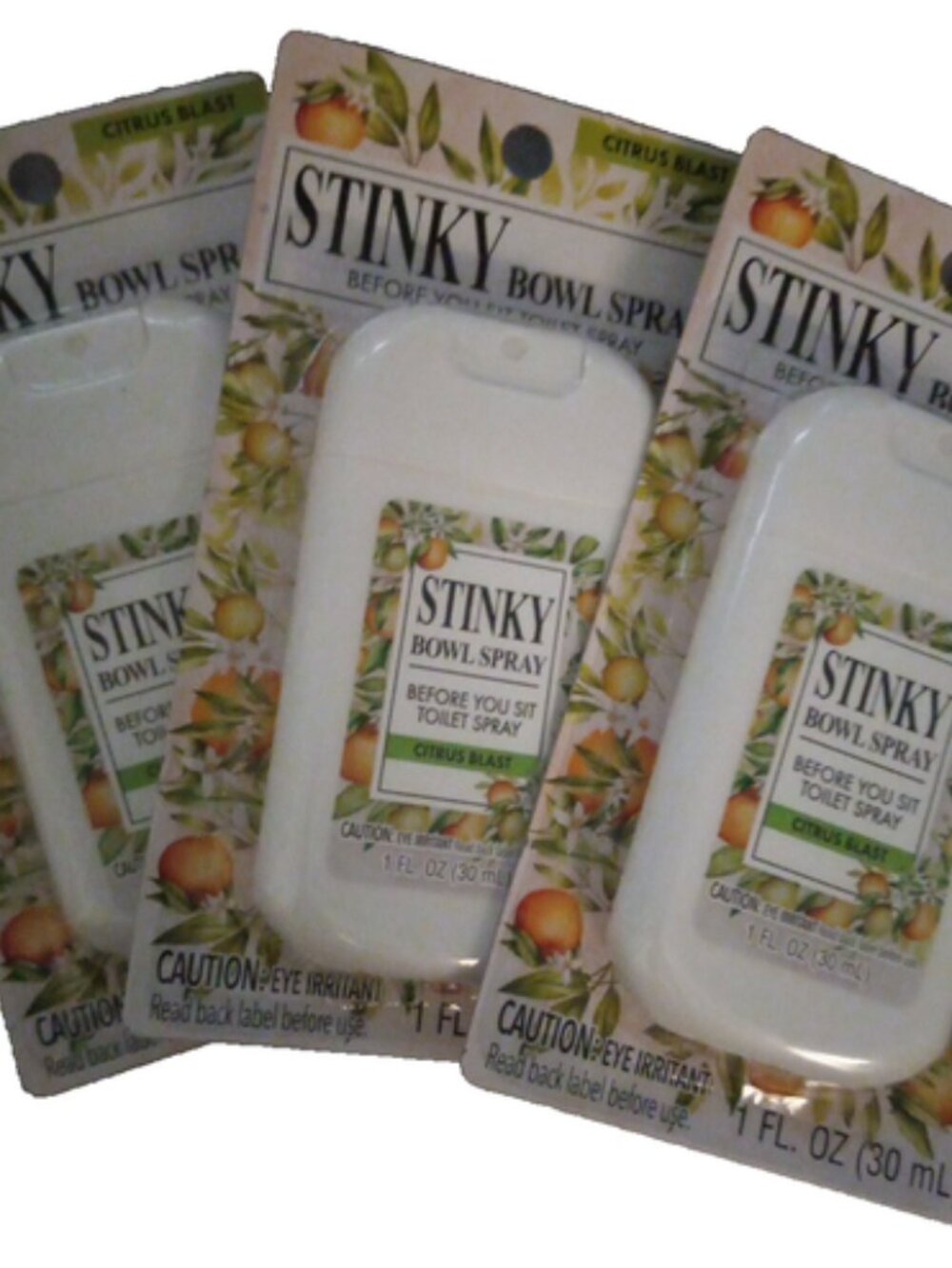 Stinky Bowl Spray 3-Pack Citrus Blast 1 oz Before-You-Go Toilet Deodorizer